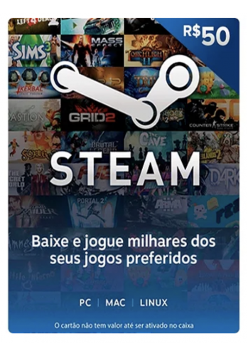 Cartão R$50 Steam